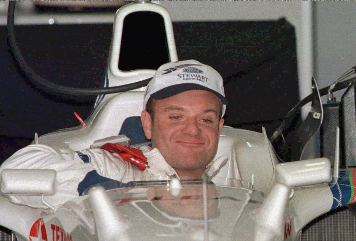 Brazilian driver Rubens Barrichello at a race in Argentina.